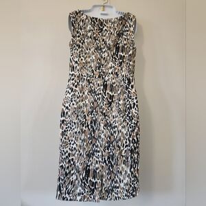 Kasper Dress Brown and Black Midi